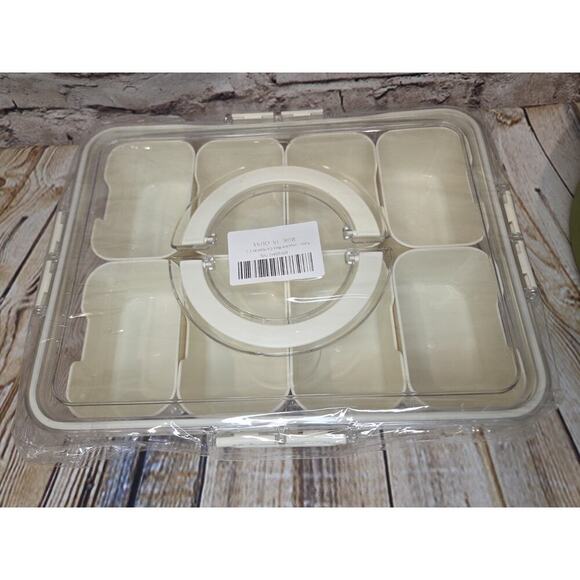 Unbranded Other - Off White Snacklebox Travel Snacks 8 Compartment With Handle